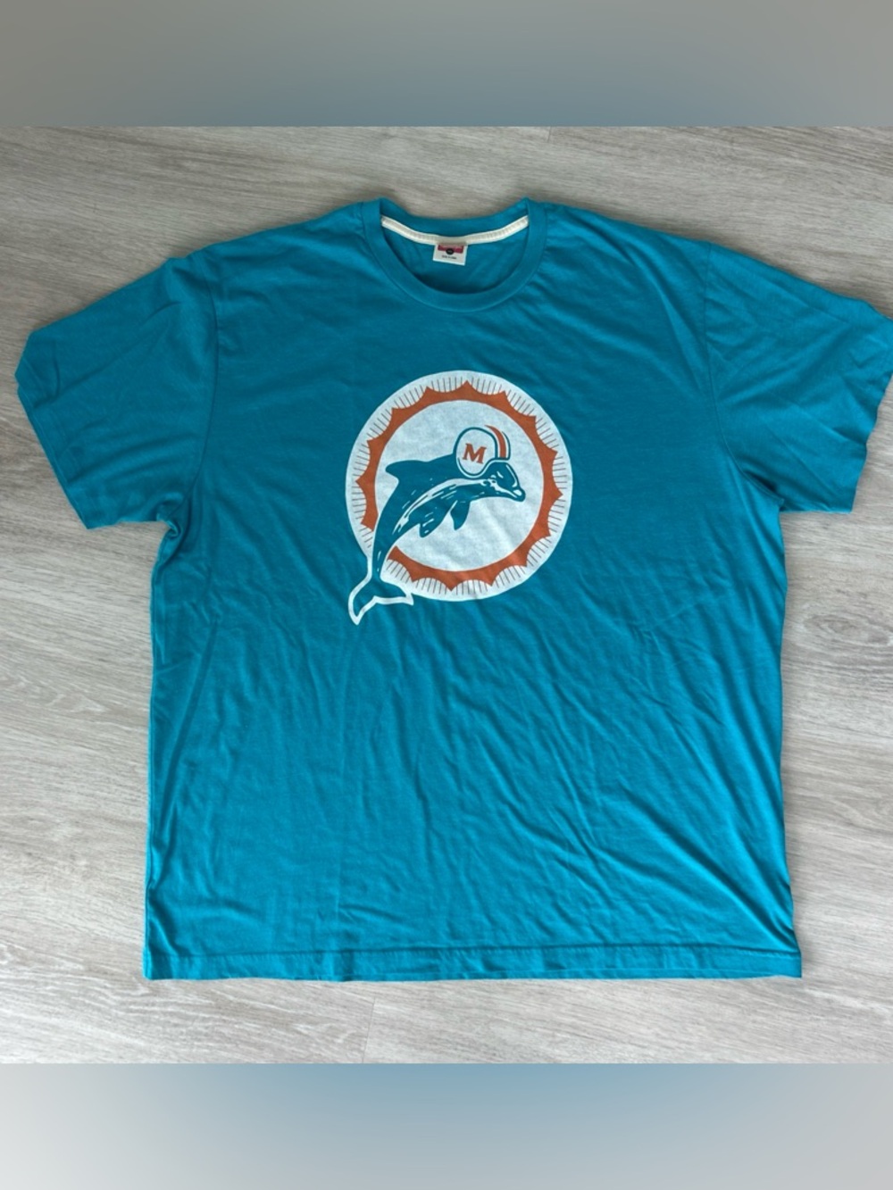 Homage Miami Dolphins Retro short sleeve Logo T‑Shirt 3XL Tri‑Blend Teal casual
